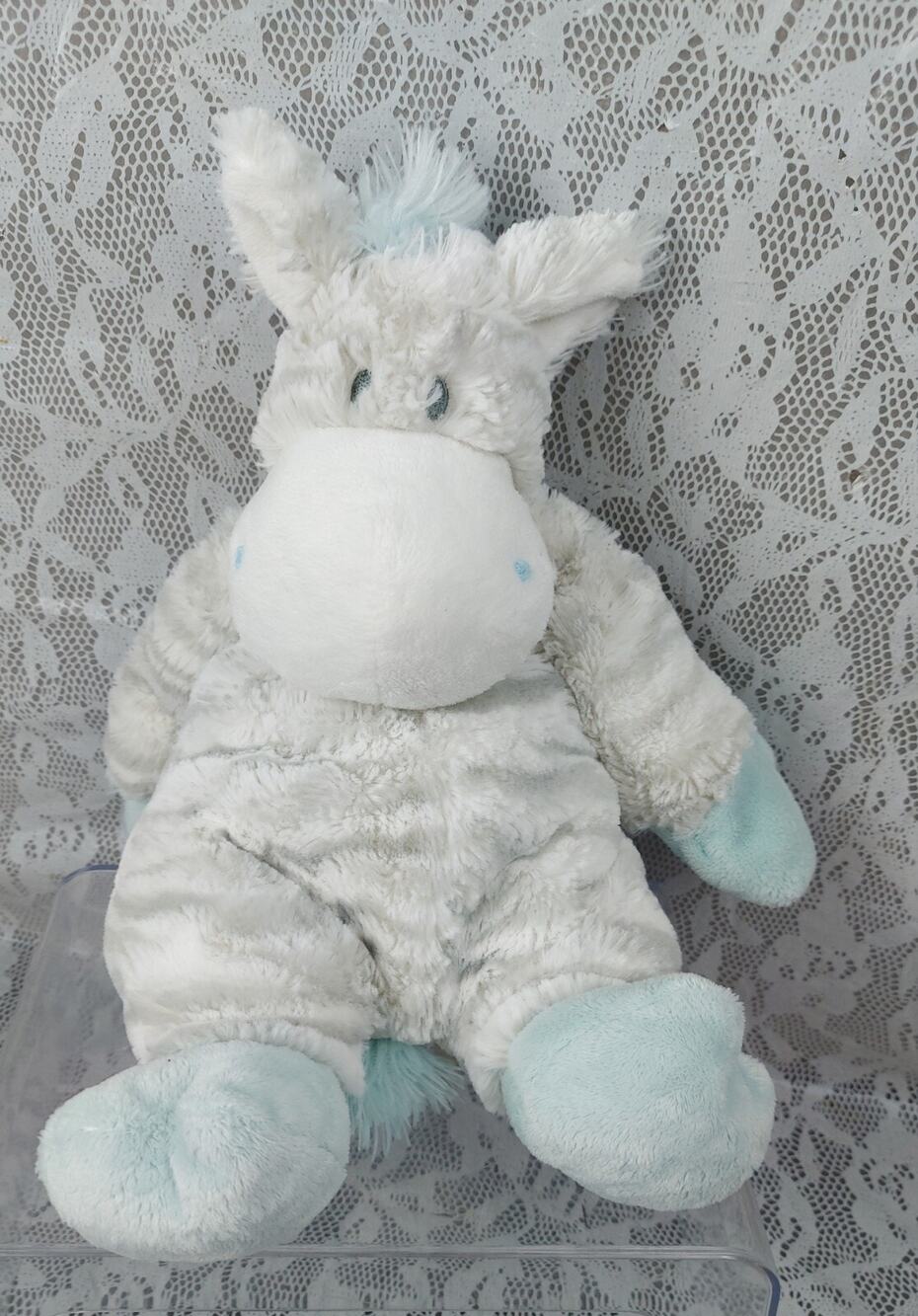 Nat & Jules Preston Giraffe Baby Blue Grey Gray Demdaco 14" Plush Stuffed Lovey